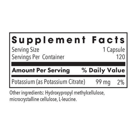 Nutricology/ Allergy Research Group, Potassium Citrate, 120 Veg Caps