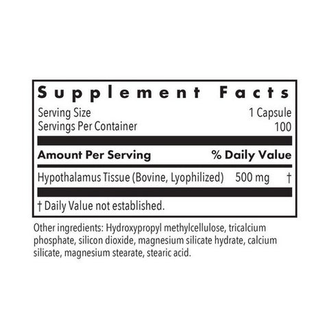 Nutricology/ Allergy Research Group, Hypothalamus Natural Glandular, 100 Veg Caps