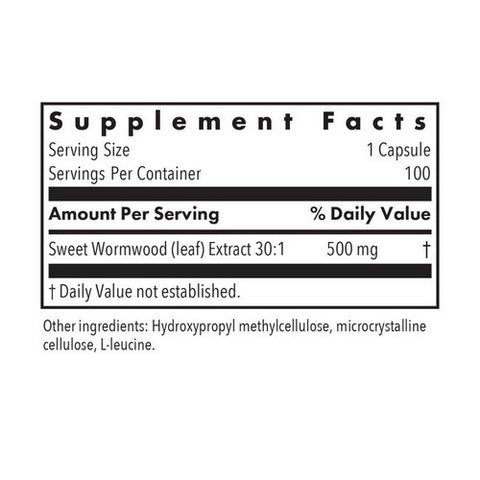 Nutricology/ Allergy Research Group, Artemisia Sweet Wormwood, 100 Veg Caps