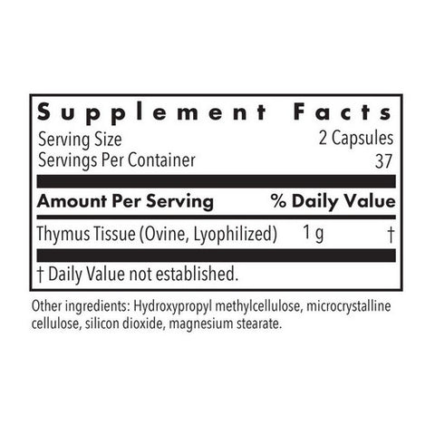 Nutricology/ Allergy Research Group, Thymus Natural Glandular, 75 Veg Caps