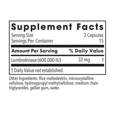 Nutricology/ Allergy Research Group, Lumbrokinase Phthalate-Free, 30 Count