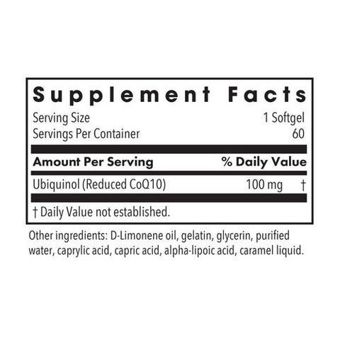 Nutricology/ Allergy Research Group, CoQH-CF Ubiquinol, 60 Softgels