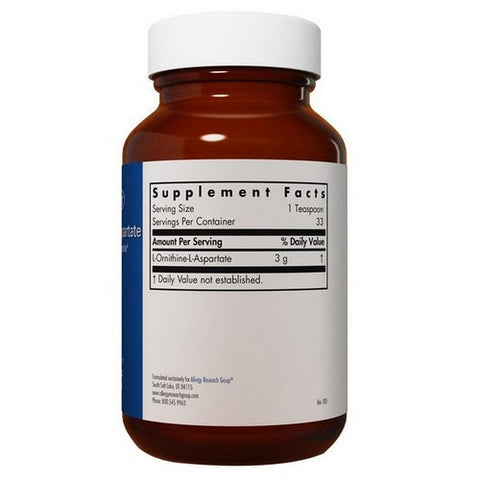 Nutricology/ Allergy Research Group, L-Ornithine-L-Aspartate Liver Support Metabolite, 100 Grams