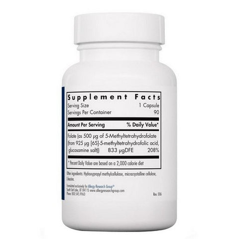 Nutricology/ Allergy Research Group, QuatreActiv Folate 4th Generation 5-MTHF, 90 Veg Caps