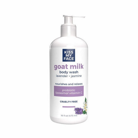 Kiss My Face, Goat Milk Body Wash Lavender + Jasmine, 16 Oz