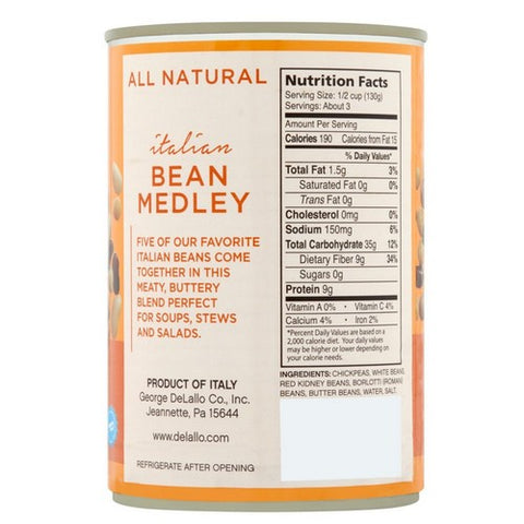 Delallo, Bean Medley, 14 Oz (Case Of 12)
