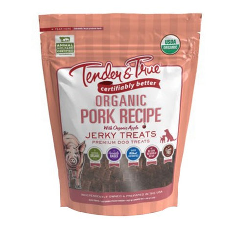 Tender And True, Organic Pork Recipe Jerky Dog Treats, 4 Oz (Case Of 10)