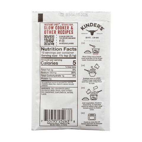 Kinders, Stew Seasoning Sunday Pot Roast, 1.1 Oz (Case Of 15)