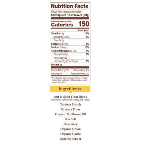 Simple Mills, Almond Flour Crackers Family Size Rosemary Sea Salt, 7 Oz (Case Of 6)