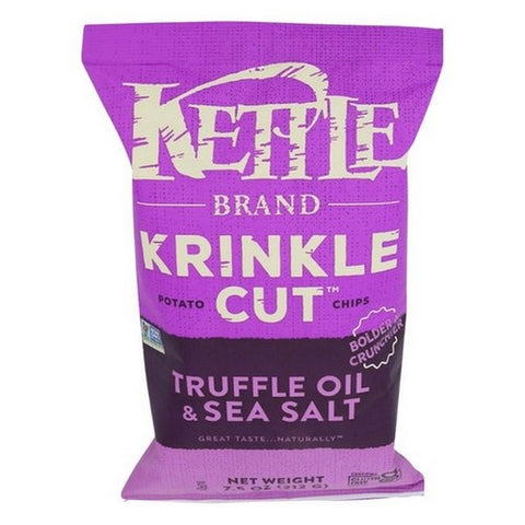 Kettle Foods, Truffle Oil And Sea Salt Krinkle Cut Potato Chips, 7.5 Oz (Case Of 12)