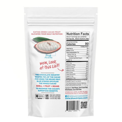 Blue Stripes, Mango Dried Cacao Fruit, 4 Oz (Case Of 6)