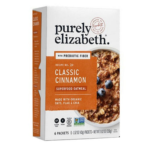 Purely Elizabeth, Superfood Oatmeal Classic Cinnamon With Prebiotic Fiber, 9.12 Oz (Case Of 6)