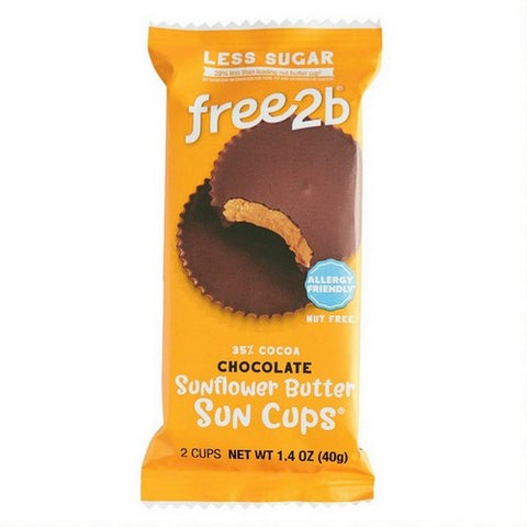 Free2B Foods, Sunflower Butter Cups Chocolate, 1.4 Oz(Case Of 12)
