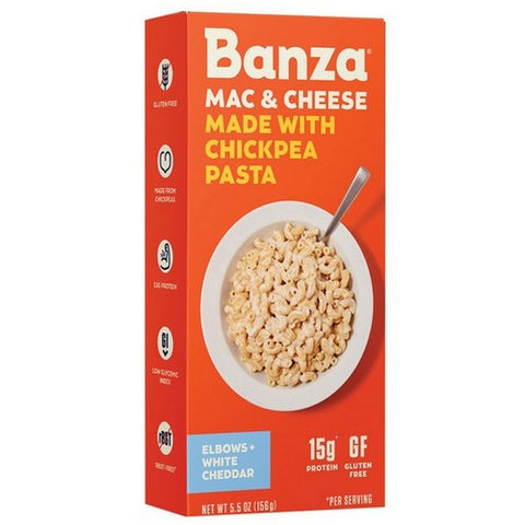 Banza, Chickpea Pasta Mac And White Cheddar Cheese, 5.5 Oz(Case Of 6)