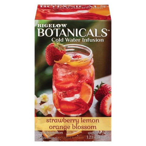 Bigelow, Botanicals Cold Water Infusion Herbal Tea Strawberry Lemon Orange Blossom, 1.23 Oz(Case Of 6)