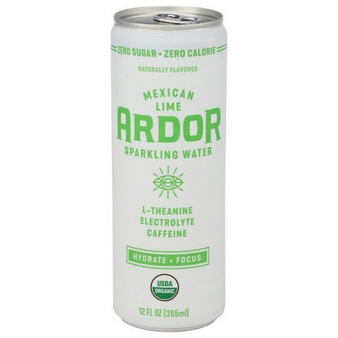 Ardor Organic, Mexican Lime Sparkling Water, 12 Oz(Case Of 12)