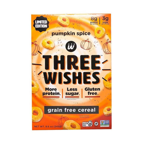 Three Wishes, Pumpkin Spice Grain Free Cereal, 8.6 Oz(Case Of 18)