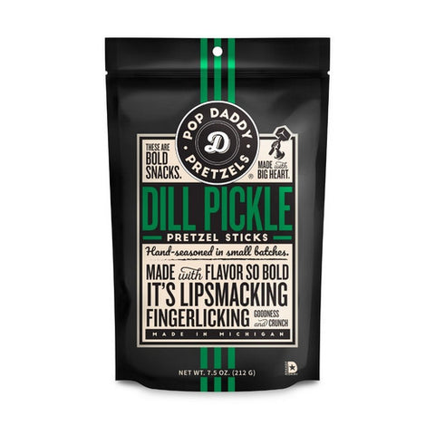 Pop Daddy Snacks, Dill Pickle Pretzels, 7.5 Oz(Case Of 12)