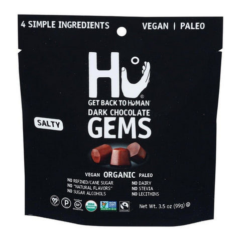 Hu, Organic Salty Dark Chocolate Gems, 3.5 Oz(Case Of 6)