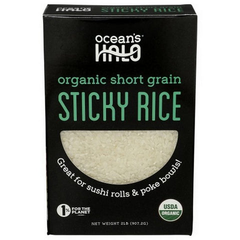 Ocean's Halo, Organic Short Grain Sticky Rice, 32 Oz(Case Of 5)
