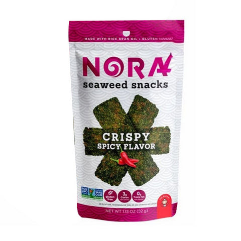 Nora Snacks, Seaweed Snacks Crispy Spicy Flavor, 1.13 Oz(Case Of 12)