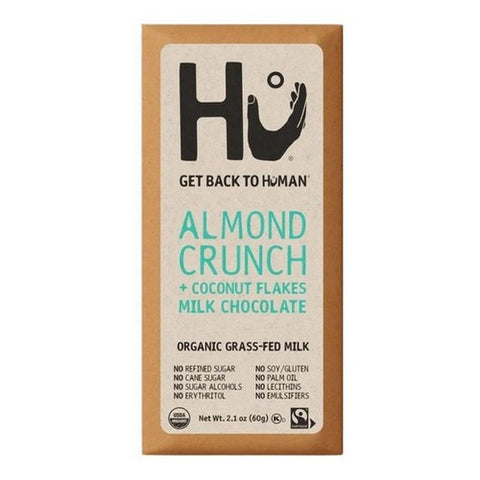 Hu, Almond Crunch Plus Coconut Flakes Milk Chocolate Bar, 2.1 Oz(Case Of 6)