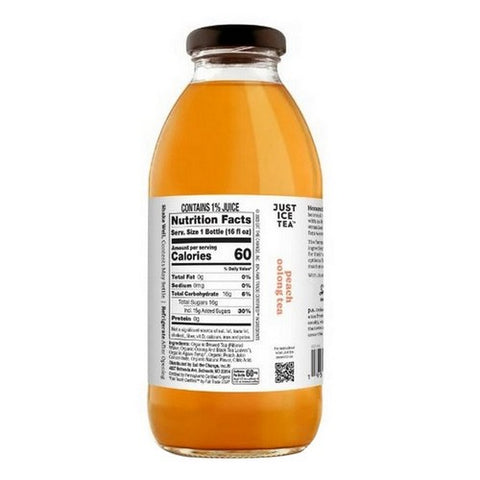 Just Ice Tea, Organic Peach Oolong Tea, 16 Oz(Case Of 12)