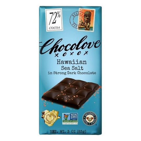 Chocolove, Hawaiian Sea Salt In Strong Dark Chocolate, 3 Oz(Case Of 12)