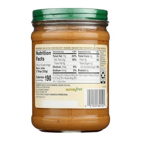 Santa Cruz, Organic Peanut Butter Dark Crunchy, 16 Oz(Case of 12)