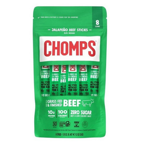 Chomps, Jalapeno Beef Sticks, 9.2 Oz(Case Of 8)
