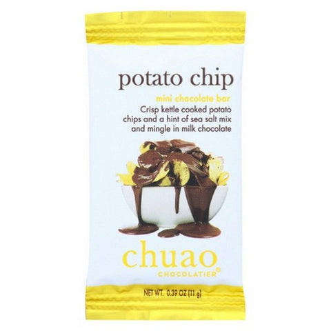 Chuao Chocolatier, Mini Milk Chocolate Potato Chip Bar, 0.39 Oz(Case Of 24)