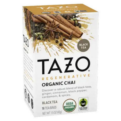 Tazo, Organic Chai Black Tea, 16 Bags (Case Of 6)