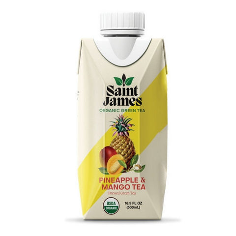Saint James Brands Llc, Organic Green Tea Pineapple And Mango, 16.9 Oz (Case Of 12)
