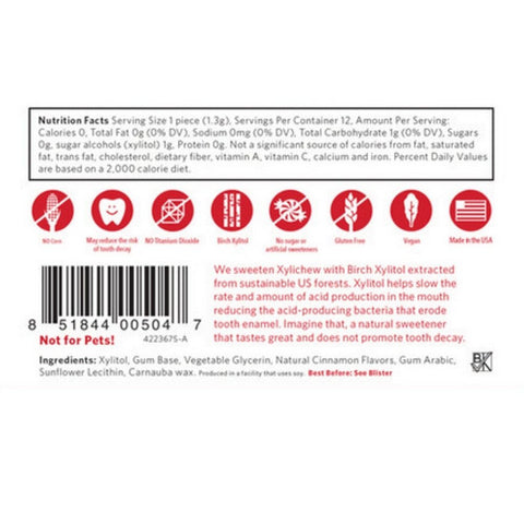 Xylichew, Cinnamon Gum, 12 Count(Case Of 24)