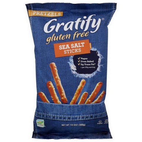 Gratify, Pretzel Sticks Sea Salt, 10.5 Oz(Case Of 6)
