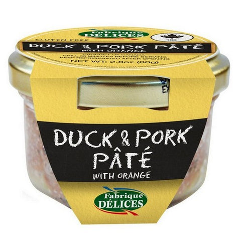 Fabrique Delices, Duck And Pork Pate With Orange, 2.8 Oz(Case Of 12)
