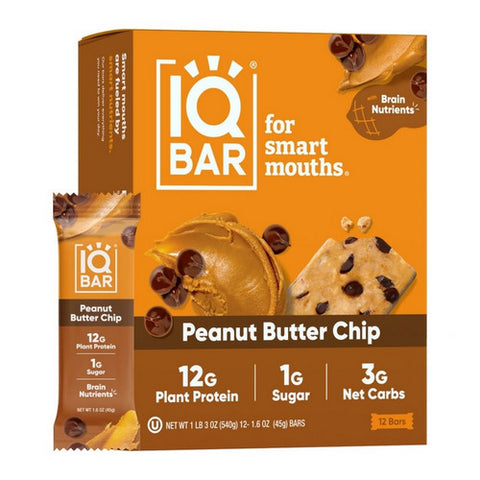 IQ Bar, Peanut Butter Chip Bar, 1.6 Oz(Case Of 12)