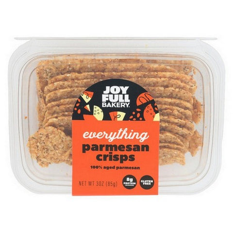Joyfull Bakery, Everything Parmesan Cheese Crisps, 3 Oz(Case of 8)