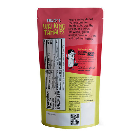 Fillos, Walking Tamales Bean Salsa Roja, 4 Oz(Case Of 7)