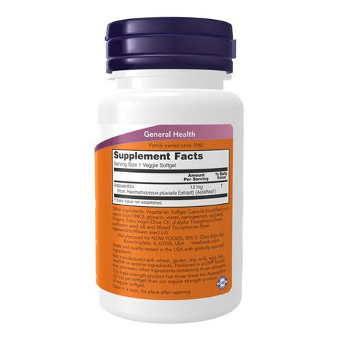 Now Foods, Astaxanthin, 12Mg, 60 VegCaps