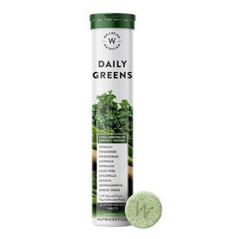 Wellbeing Nutrition, Daily Green Effervescents, 15 Tablets