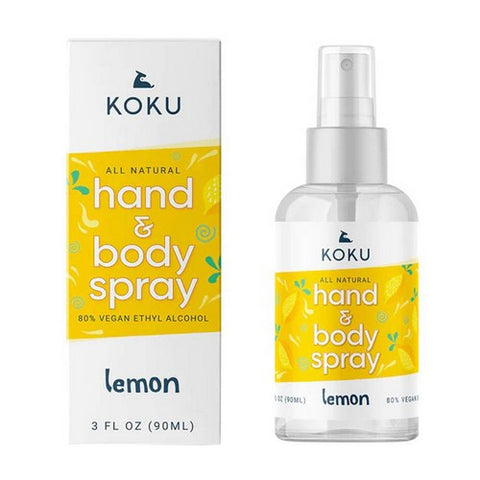 Koku, Hand Body Spray Lemon, 3 Oz