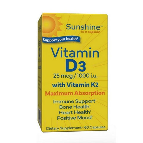Vitamin D with Vitamin K Sun In Cap 60 Caps by Sleep Soundly