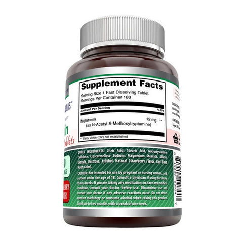 Amazing Nutrition, Amazing Formulas Melatonin Strawberry, 180 Tabs