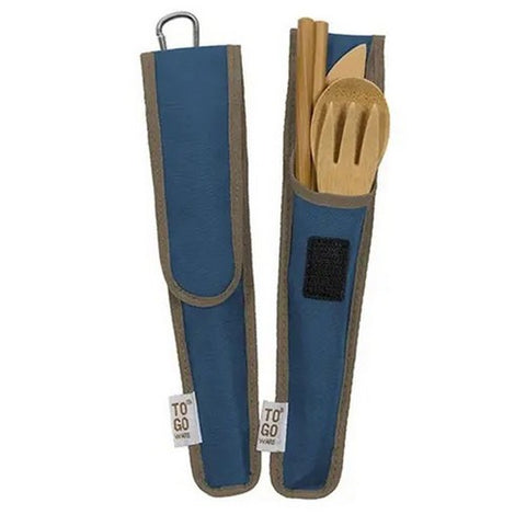 To-Go Ware, Indigo Dark Blue Reusable Repeat Bamboo Utensil Set, 1 Count