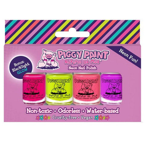 Piggy Paint, Neon Nail Polish Gift Set, 1 Count