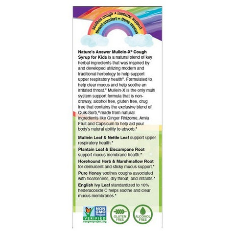 The Humble Co, Kids Natural Mullein-X Cough Syrup Alcohol Free, 4 Oz