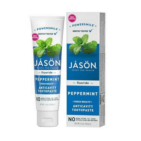Jason Natural Products, Power Smile Whitening Gel Toothpaste, 4.2 Oz