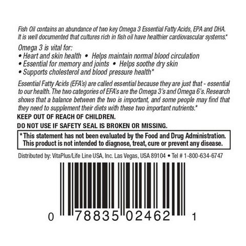 Vita plus, Fish Oil High Potency Enteric, 60 Softgels