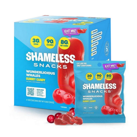 Wunderlicious Whales Gummy Candy 6 Count by Shameless Snacks